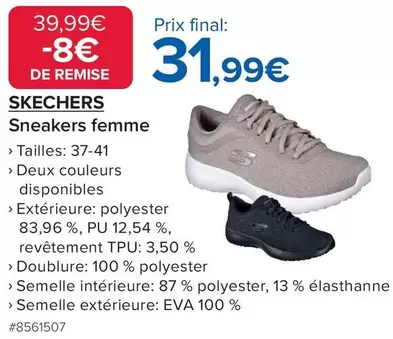 Skechers - Sneakers Femme offre à 31,99€ sur Costco