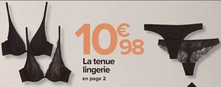 La Tenue Lingerie offre à 10,98€ sur Carrefour Drive