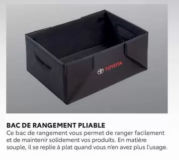 Bac De Rangement Pliable offre sur Toyota