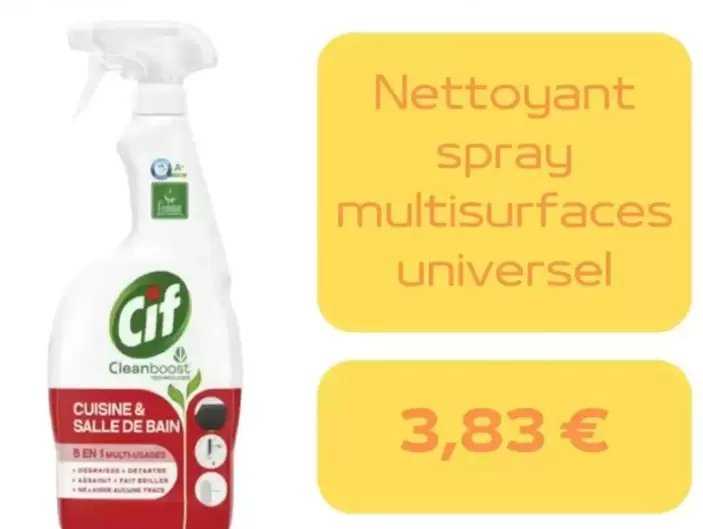 Cif - Nettoyant Spray Multisurfaces Universel offre à 3,83€ sur franprix