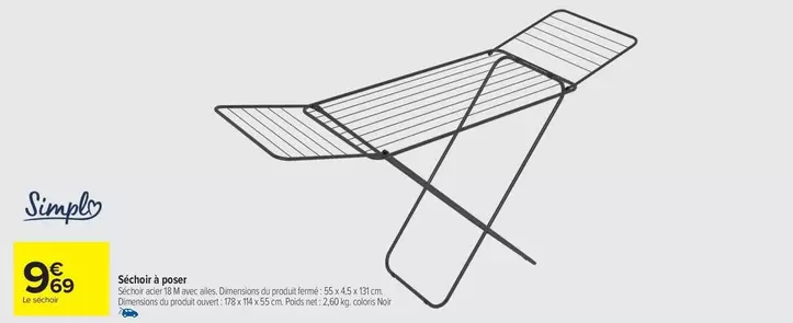 Simpl - Sechoir À Poser offre à 9,69€ sur Carrefour Contact
