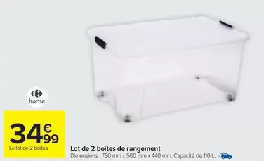 Lot De 2 Boîtes De Rangement offre à 34,99€ sur Carrefour Contact