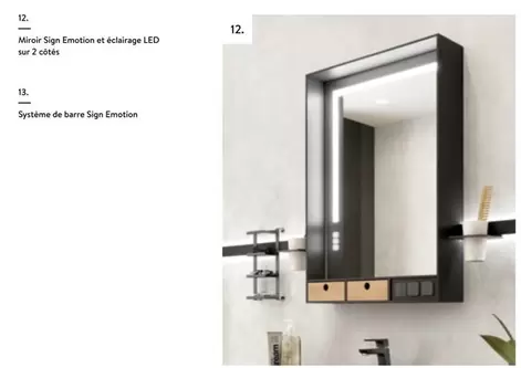 Miroir Sign Emotion Et Éclairage LED Sur 2 Côtés offre sur Atlas