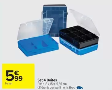 Set 4 Boîtes offre à 5,99€ sur Carrefour Market