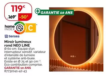 Sensea - Miroir Lumineux Rond Neo Line offre à 119€ sur Weldom