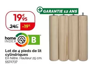 Lot De 4 Pieds De Lit Cylindriques offre à 19,95€ sur Weldom