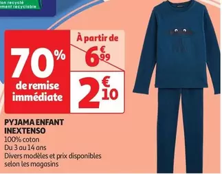 Inextenso - Pyjama Enfant offre à 2,1€ sur Auchan Hypermarché