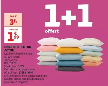 Actuel - Linge De Lit Coton offre à 3,99€ sur Auchan Hypermarché