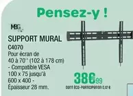 Mbg - Support Mural C4070 offre à 38,99€ sur Extra