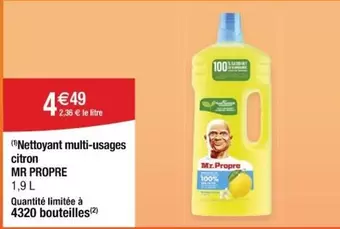 Mr Propre - Nettoyant Multi-usages Citron offre à 4,49€ sur Cora