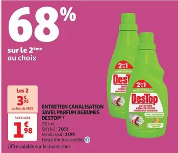 Javel - Entretien Canalisation  Parfum Agrumes offre à 1,98€ sur Auchan Supermarché