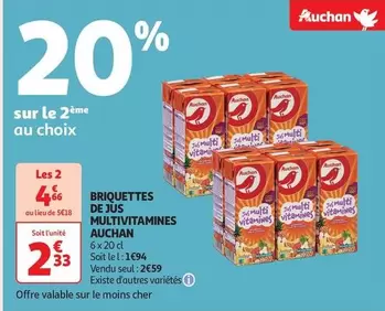 Auchan - Briquettes De Jus Multivitamines offre à 2,59€ sur Auchan Supermarché