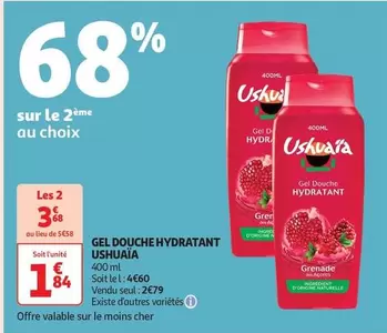 Ushuaia - Gel Douche Hydratant offre à 1,84€ sur Auchan Supermarché