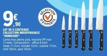 Chef - Lot De 6 Coutteaux Collection Indispensable offre à 9,9€ sur E.Leclerc