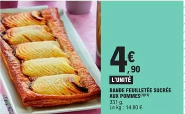 Bande Feuilletée Sucrée Aux Pommes offre à 4,9€ sur E.Leclerc