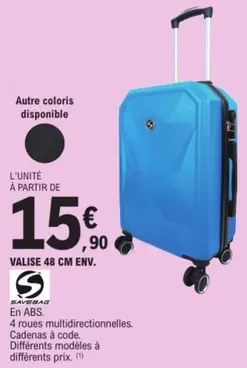 Savebag - Valise 48 Cm Env offre à 15,9€ sur E.Leclerc