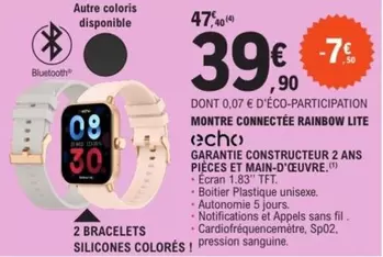 Echo - Montre Connectée Rainbow Lite offre à 39,9€ sur E.Leclerc