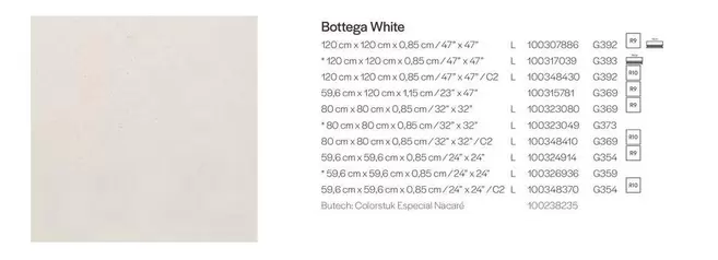 Bottega White offre sur Porcelanosa