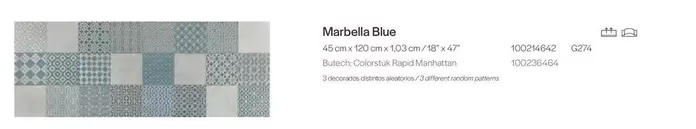 Marbella Blue offre sur Porcelanosa