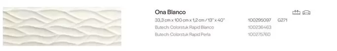 Rapid - On Blanco offre sur Porcelanosa