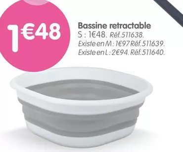 Bassine Retractable offre à 1,48€ sur B&M