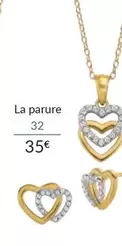 Parure Collier + Boucles D'Oreilles Argent Doré Et Oxydes De Zirconium offre à 35€ sur Auchan Hypermarché