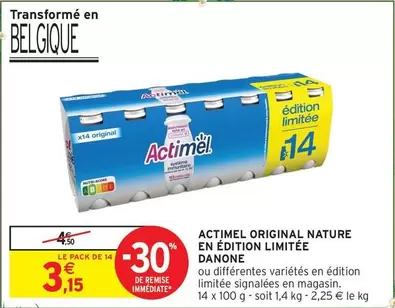 Danone - Actimel Original Nature En Édition Limitée offre à 3,15€ sur Intermarché Express