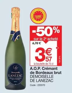 Demoiselle - A.o.p. Crémant De Bordeaux Brut offre à 3,57€ sur Promocash