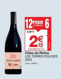 Côtes du Rhône - offre à 2,15€ sur Promocash