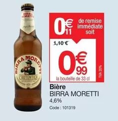 Moretti - Bière offre à 0,99€ sur Promocash