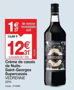 Vedrenne - Creme De Cassis De Nuits- Saint-georges Supercassis offre à 12,31€ sur Promocash