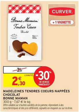 Bonne Maman - Madeleines Tendres Coeurs Napplees Chocolat offre à 2,3€ sur Intermarché Contact