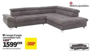 Canapé D'angle Convertible Twin offre à 1599,99€ sur Conforama