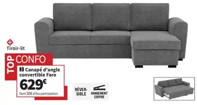 Canape D'angle Convertible Faro offre à 629€ sur Conforama