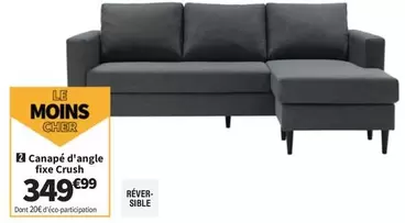 Canapé D'angle Fixe Crush offre à 349,99€ sur Conforama