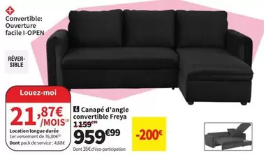 Facile - Canapé D'angle Convertible Freya offre à 959,99€ sur Conforama