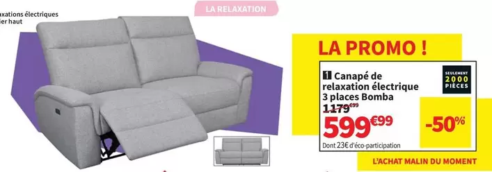 Promo - Canape De Relaxion Électrique offre à 599,99€ sur Conforama