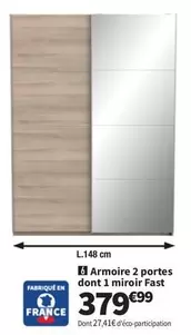 Armoire 2 Portes Dont 1 Miroir Fast offre à 379,99€ sur Conforama