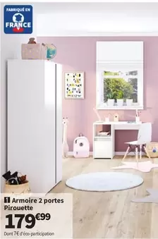 Armoire 2 Portes Pirouette offre à 179,99€ sur Conforama