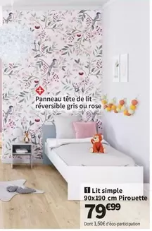 Lit Simple 90x190 Cm Pirouette offre à 79,99€ sur Conforama