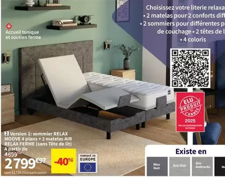 Version 1 Sommier Relax offre à 2799,97€ sur Conforama