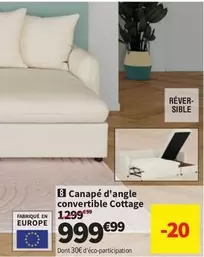 Cottage - Canapé D'angle Convertible offre à 999,99€ sur Conforama