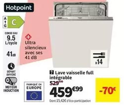 Hotpoint - Lave Vaisselle Full Intégrable offre à 459,99€ sur Conforama