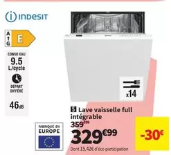 Indesit - Lave Vaisselle Full Intégrable offre à 329,99€ sur Conforama