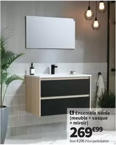 Ensemble Nerée ( Meuble + Vasque + Miroir) offre à 269,99€ sur Conforama