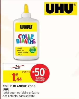 Uhu - Colle Blanche 250g offre à 1,44€ sur Intermarché