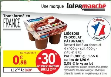 Paturages - Liegeois Chocolat offre à 0,98€ sur Intermarché