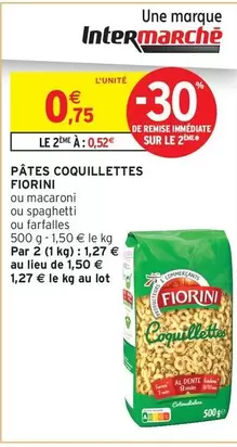 Fiorini - Pâtes Coquillettes offre à 0,75€ sur Intermarché