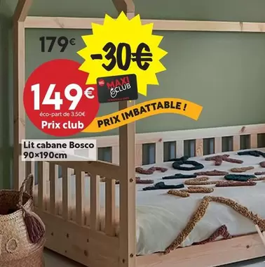 Lit Cabane Bosco offre à 149€ sur Maxi Bazar