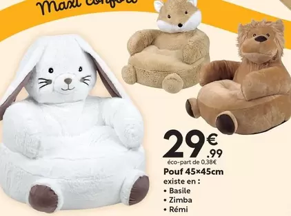 Pouf 45x45cm offre à 29,99€ sur Maxi Bazar